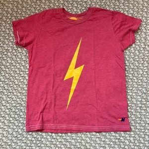 KID'S BOLT TEE- red with yellow bolt